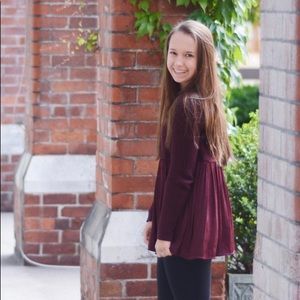Urban Outfitters Maroon Baby Doll Sweater